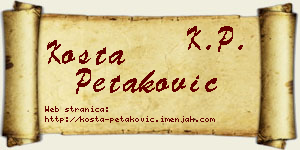 Kosta Petaković vizit kartica
